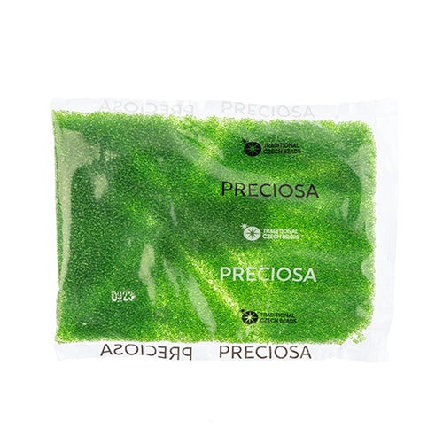 CZECH SEED BEAD 13/0 CUT TRANSPARENT CHARTREUSE LOOSE 100 G
