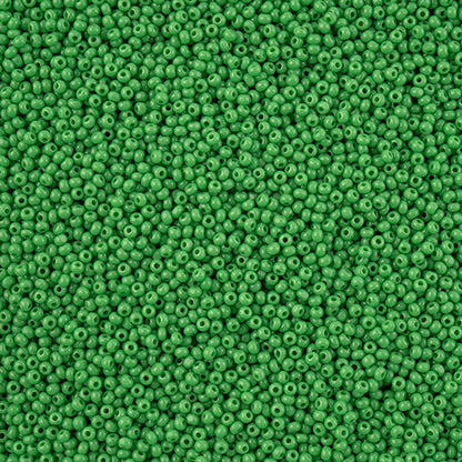 CZECH SEED BEAD 13/0 CUT OPAQUE MEDIUM GREEN LOOSE 100 G