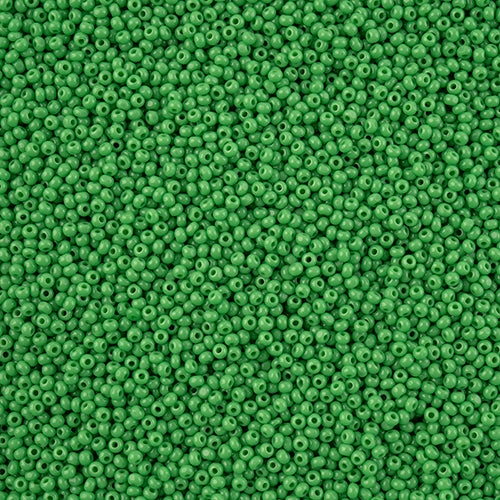 CZECH SEED BEAD 13/0 CUT OPAQUE MEDIUM GREEN LOOSE 100 G