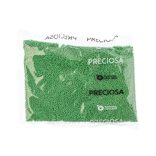 CZECH SEED BEAD 13/0 CUT OPAQUE MEDIUM GREEN LOOSE 100 G