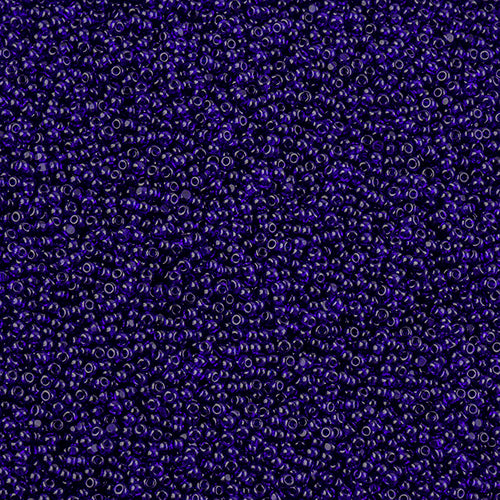 CZECH SEED BEAD 13/0 CUT TRANSPARENT DARK ROYAL BLUE LOOSE 100 G