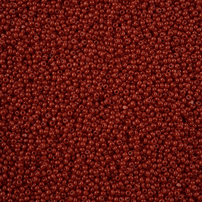 CZECH SEED BEAD 13/0 CUT OPAQUE MEDIUM DARK RED LOOSE 100 G