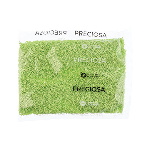 CZECH SEED BEAD 13/0 CUT OPAQUE PALE GREEN LOOSE 100 G