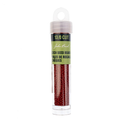 Czech Seed Bead 13/0 Cut Opaque Medium Dark Red