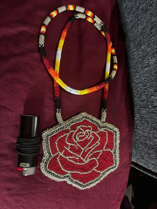 Czech Rose Medallion Necklace