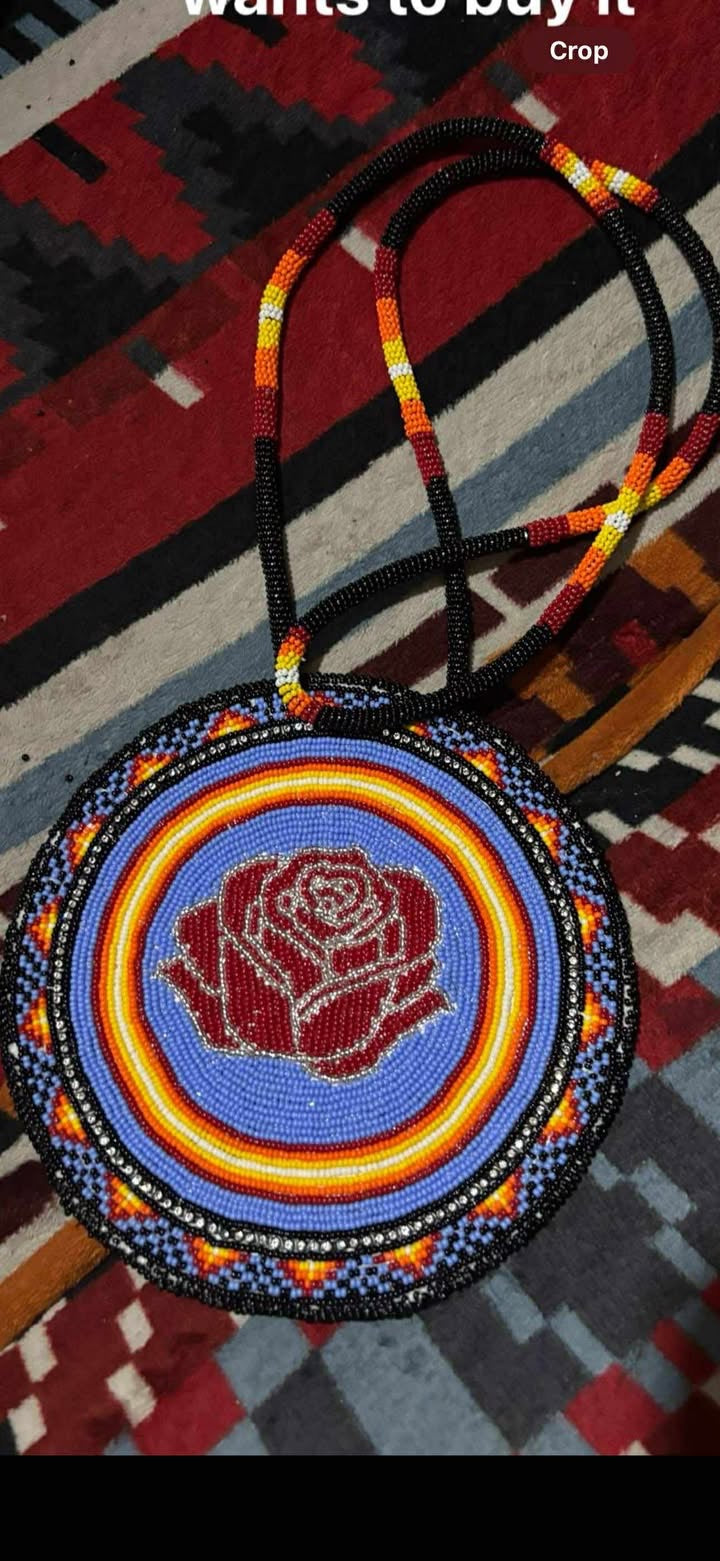 Czech Rose Medallion Necklace