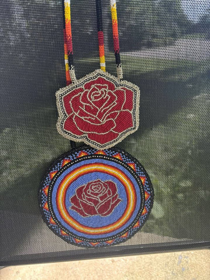 Czech Rose Medallion Necklace