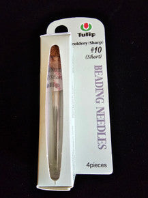 TULIP GOLD END BEADING NEEDLES SZ 10 " SHORTS" 4 PACK